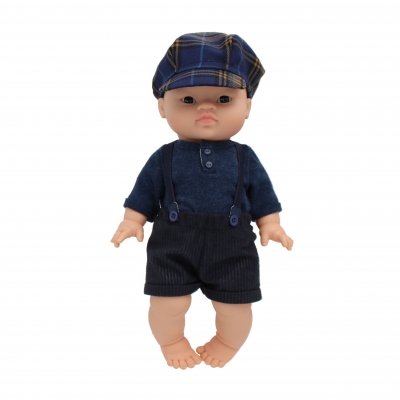 3-delig setje boy blauw ruit bretels