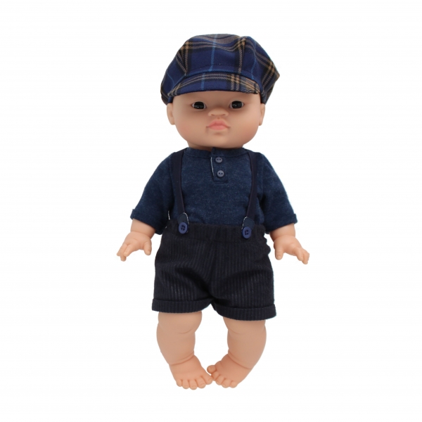 3-delig setje boy blauw ruit bretels