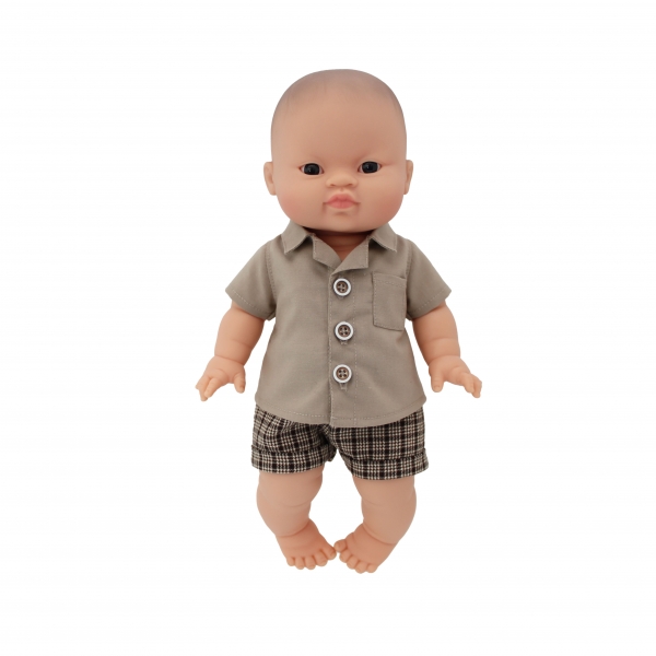 2-delig setje boy zomer blouse broek ruit