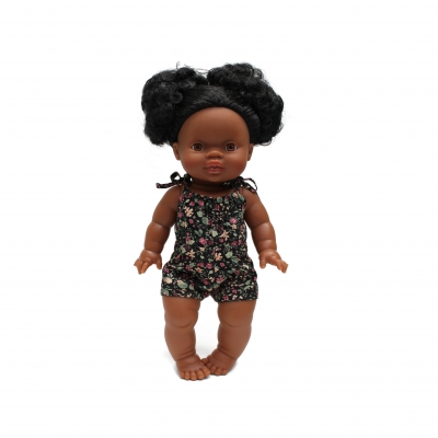 Jumpsuit bloemen zwart