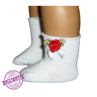 Witte sokjes met strik en roosje
