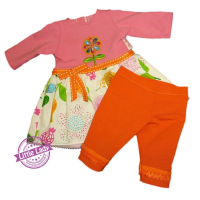 2-delig setje roze oranje