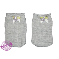 Grijze sokjes met strik en roosje