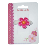 Baby elastiekje wit roze bloem