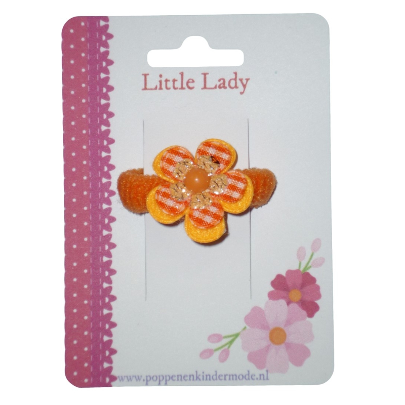 Baby elastiekje oranje bloem