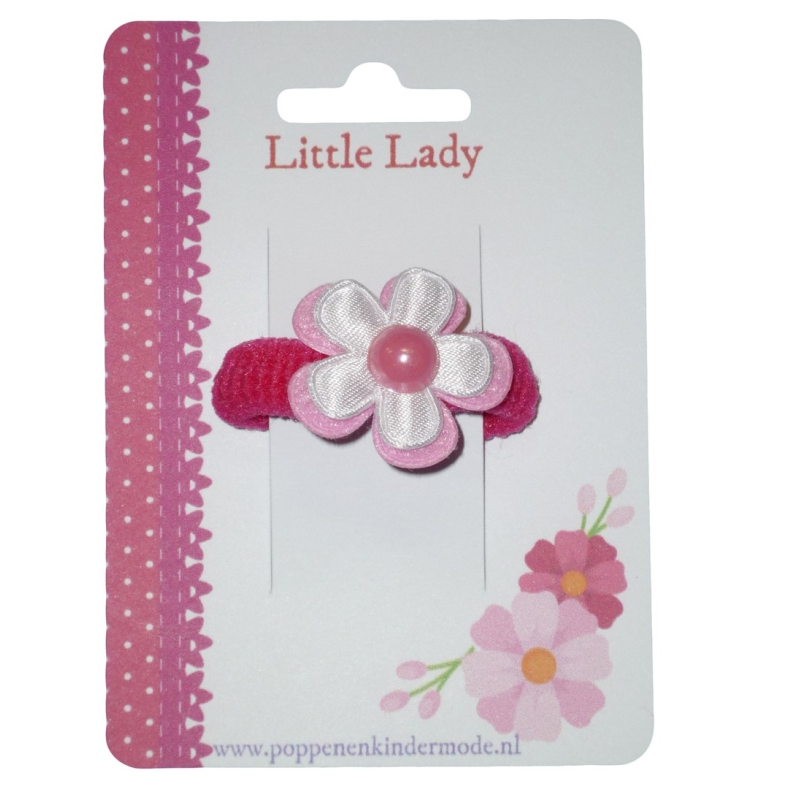 Baby elastiekje bloem fuchsia