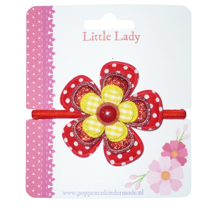 Enkel elastiekje rood met geel