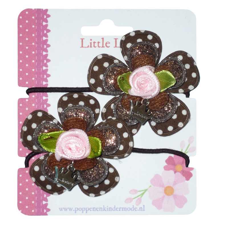 Elastiekjes bruin roosje