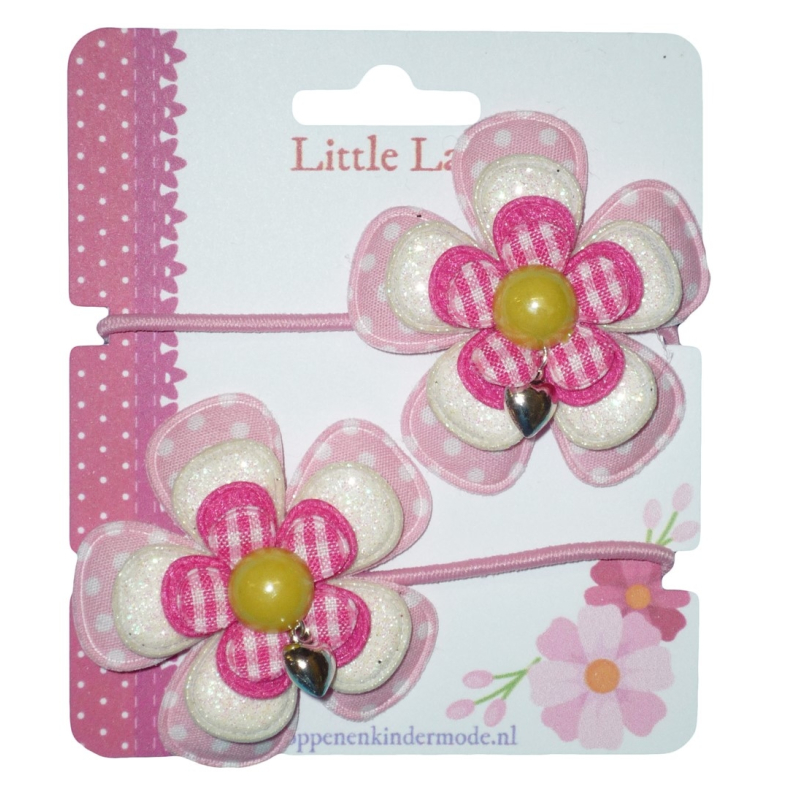 Elastiekjes roze wit hartje