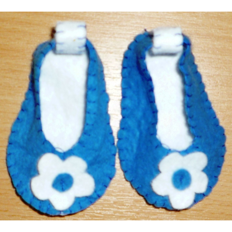 Blauw met wit schoentjes