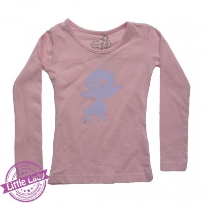 Roze shirtje met lila hond maat 86/92