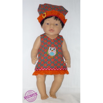 Jurkje met uil + bandana Jurkje met uil + bandana